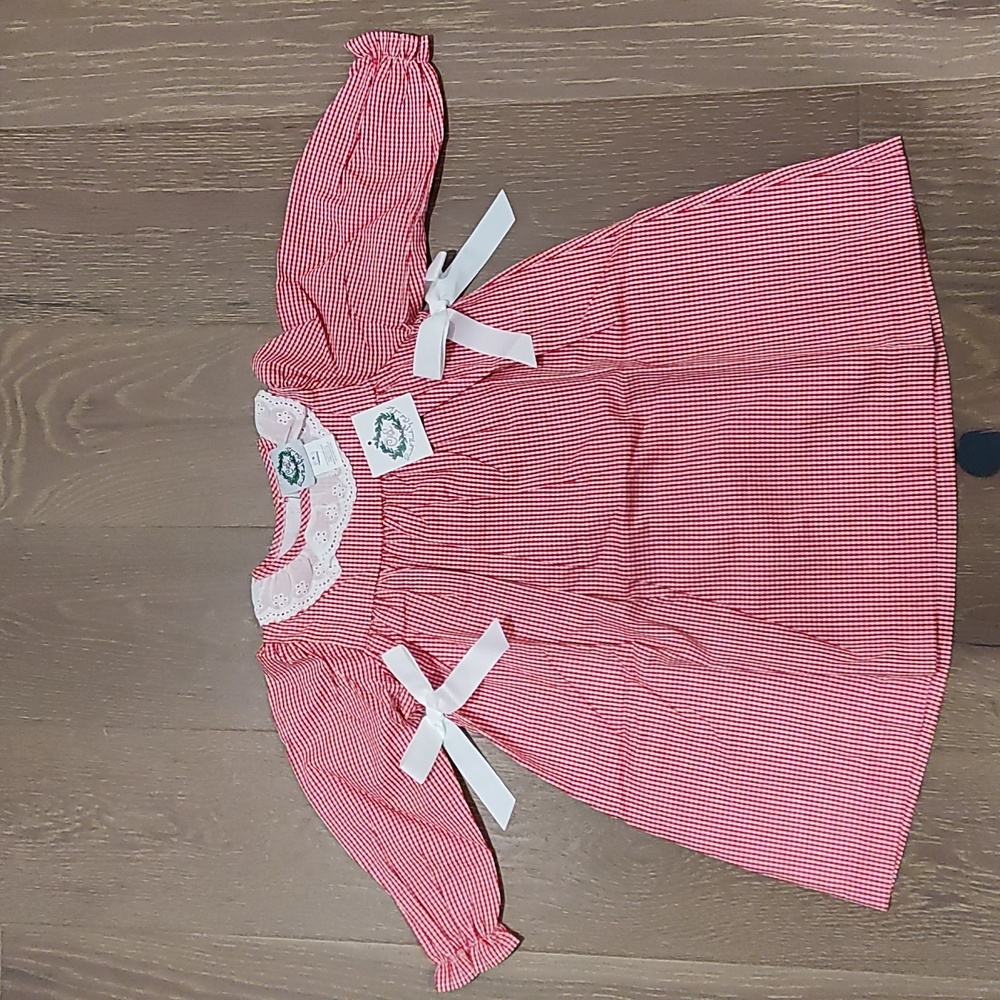 Smocked Threads by Cecil and Lou Red Gingham Dress